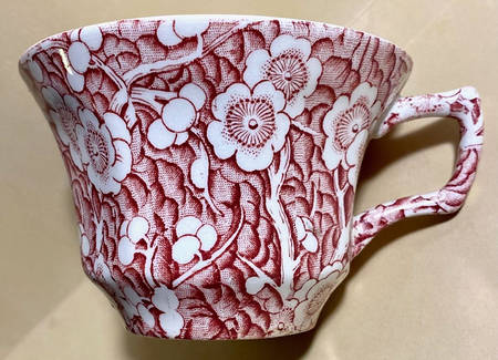 Staffordshire Flower Red Flat Cup