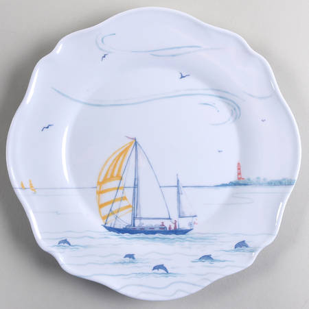 Country Estate Seaside Melamine Salad/Dessert Plate