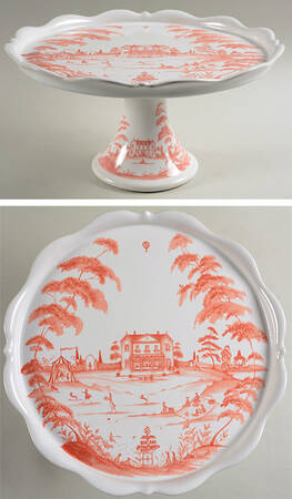 Country Estate Petal Pink 12" Diameter Pedestal Cake Stand