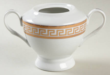 Greek Key Gold Sugar Bowl No Lid