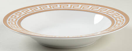 Greek Key Gold Rim Soup Bowl