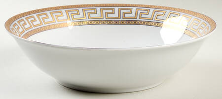 Greek Key Gold 9" Salad Serving Bowl