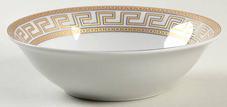 Greek Key Gold Fruit/Cereal Bowl