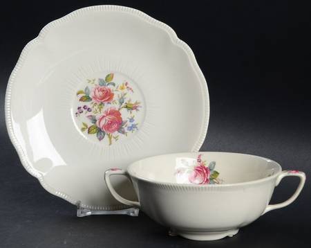 JB1343 Flat Cream Soup Bowl & Saucer Set