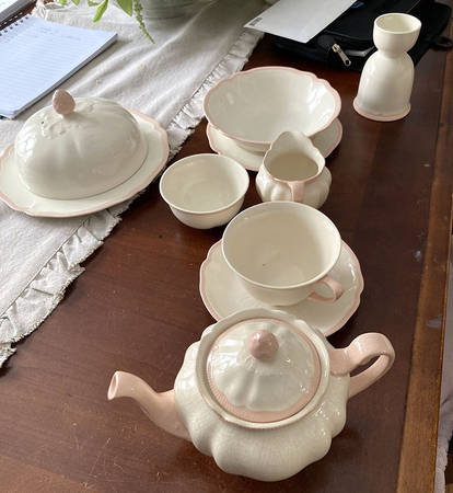 207 Pink Open Sugar Bowl