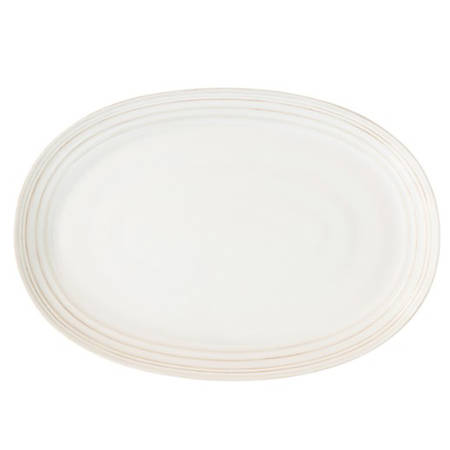 Bilbao Whitewash 17" Oval Serving Platter