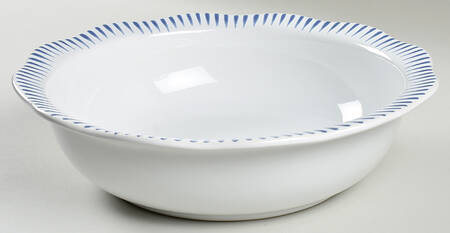 Sitio Stripe Delft Blue 12" Round Serving Bowl
