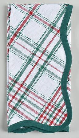 Merry Tartan Linens 22" Cloth Napkin by Juliska Ceramics