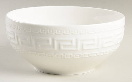 White Greek Key Coupe Cereal Bowl