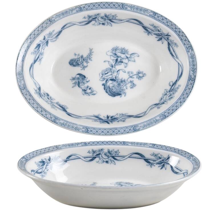 Tokio Transferware 10" Oval Vegetable Bowl