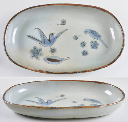 El Palomar Blue 14" Deep Oval Serving Platter