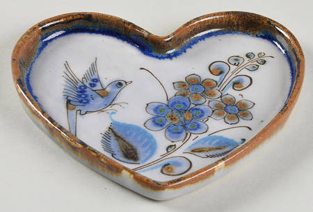 El Palomar Blue Heart Shaped Dish