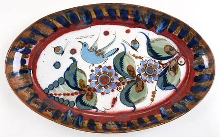 El Palomar Blue 16" Deep Oval Serving Platter