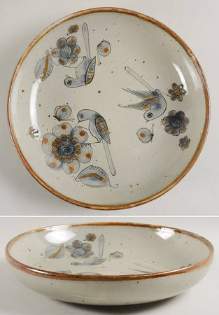 El Palomar Blue 11'' Shallow Round Bowl