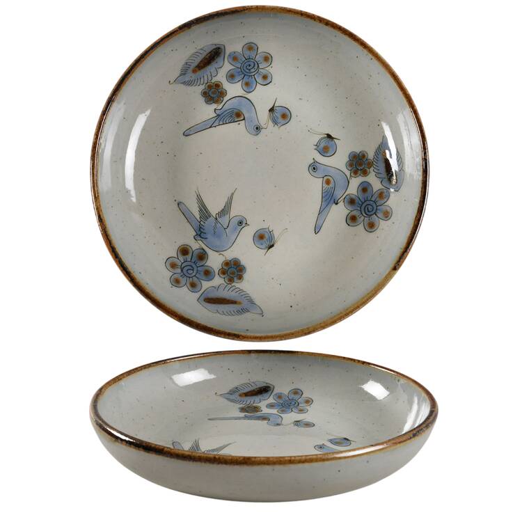 El Palomar Blue 11'' Shallow Round Bowl