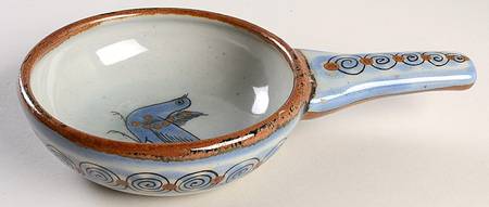 El Palomar Blue Gravy Boat W/Stick Handle