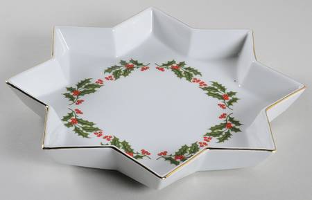 Christmas Holly (Smooth Edge) Cookie Plate