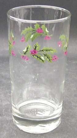 Christmas Holly (Smooth Edge) Glassware Tall Tumbler