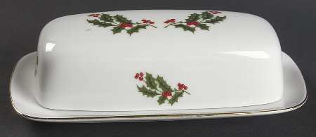 Christmas Holly (Smooth Edge) 1/4 Lb Covered Butter