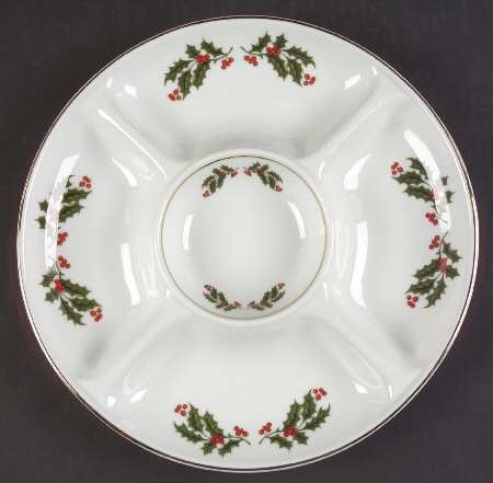 Christmas Holly (Smooth Edge) 5-Part Relish