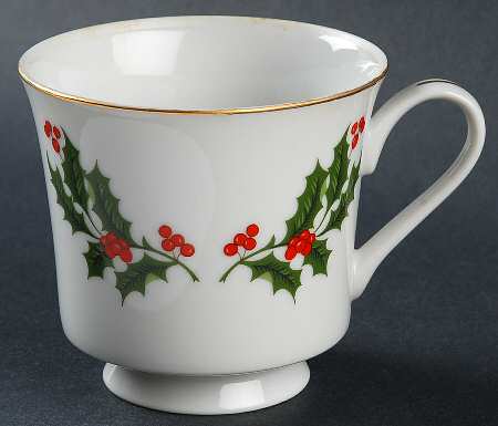 Christmas Holly (Smooth Edge) Footed Cup