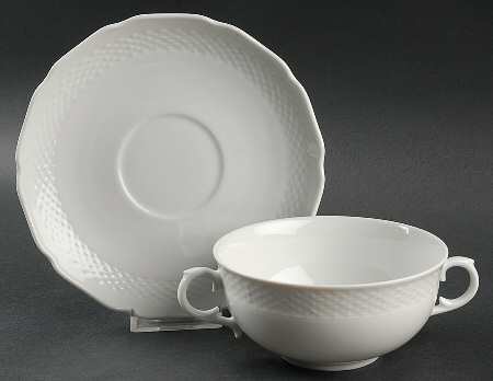 Belvedere Flat Cream Soup Bowl & Saucer Set