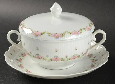 Marseille Cream Soup Bowl & Saucer Set with Lid