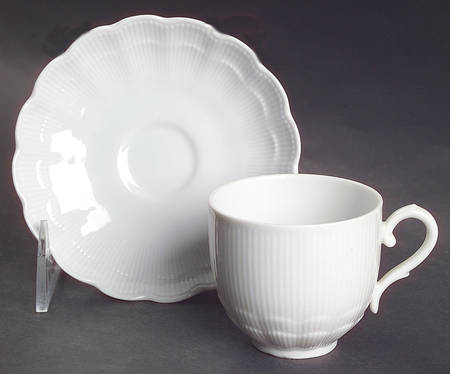 Romantica All White Flat Demitasse Cup & Saucer Set