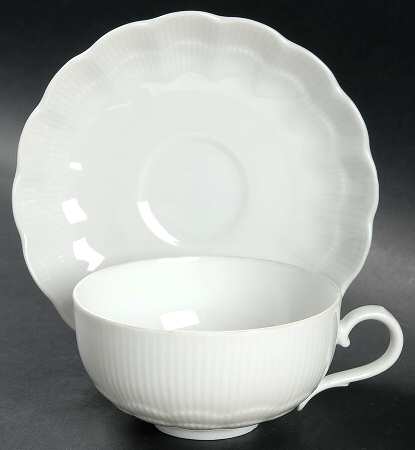 Romantica All White Flat Demitasse Cup & Saucer Set