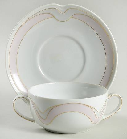 Tampere Flat Cream Soup Bowl & Saucer Set