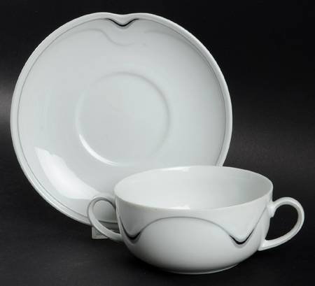 Uppsala Flat Cream Soup Bowl & Saucer Set