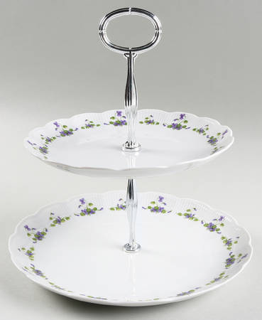 Viola 2 Tiered Serving Tray (Dinner & Salad Plate)