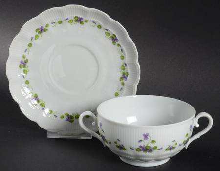 Viola Flat Cream Soup Bowl & Saucer Set