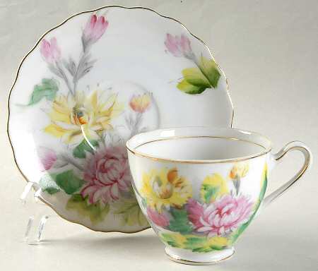 Birthday Floral Series Footed Cup & Saucer Set