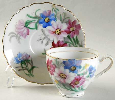 Birthday Floral Series Footed Cup & Saucer Set