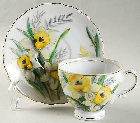 Birthday Floral Series Footed Cup & Saucer Set