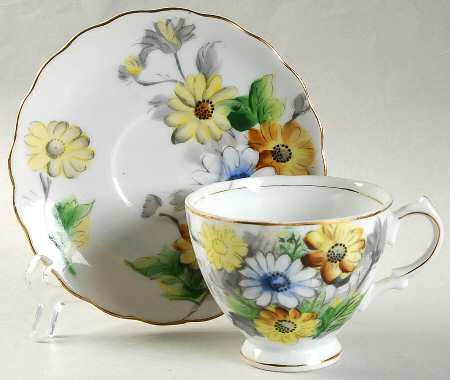 Birthday Floral Series Footed Cup & Saucer Set