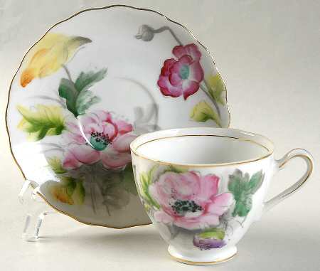 Birthday Floral Series Footed Cup & Saucer Set