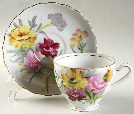 Birthday Floral Series Footed Cup & Saucer Set