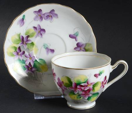 Birthday Floral Series Footed Cup & Saucer Set