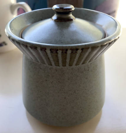Patio Blue Sugar Bowl & Lid