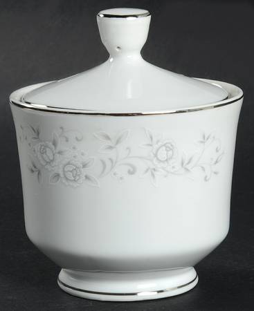 Silver Rose Sugar Bowl & Lid