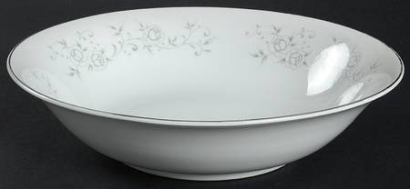 Silver Rose 9" Round Vegetable Bowl