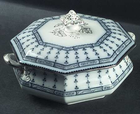 Pompadour Octagonal Covered Vegetable by Keeling & Co