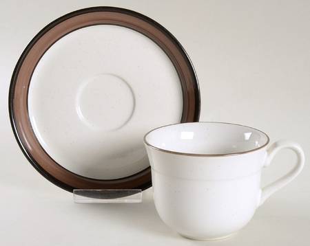 Teakwood Flat Cup & Saucer Set