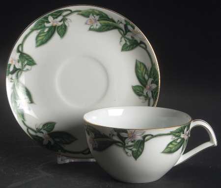 Orange Blossom Flat Cup & Saucer Set