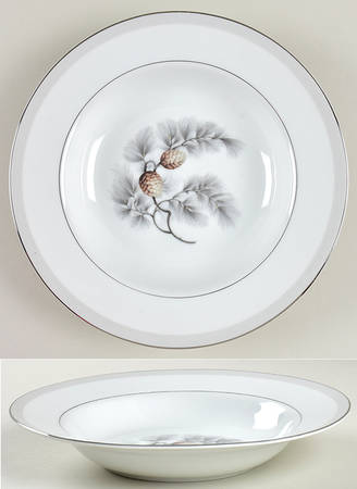 Silver Pine Rim Soup Bowl