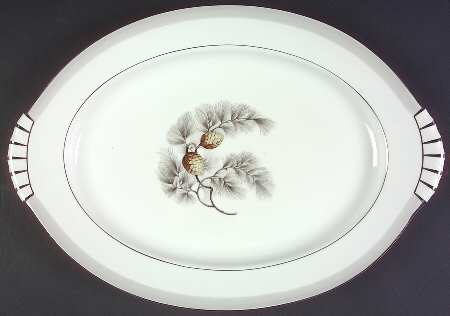 Silver Pine 12" Oval Serving Platter