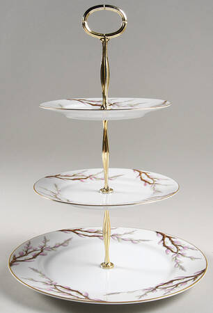 Spring Willow 13 7/8"-14 1/4" 3-Tiered Serving Tray(DP,SP,BB) HC