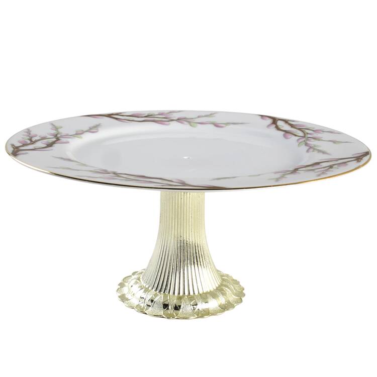 Spring Willow Cake Stand with 4"-5" Metal Pedestal  Hc